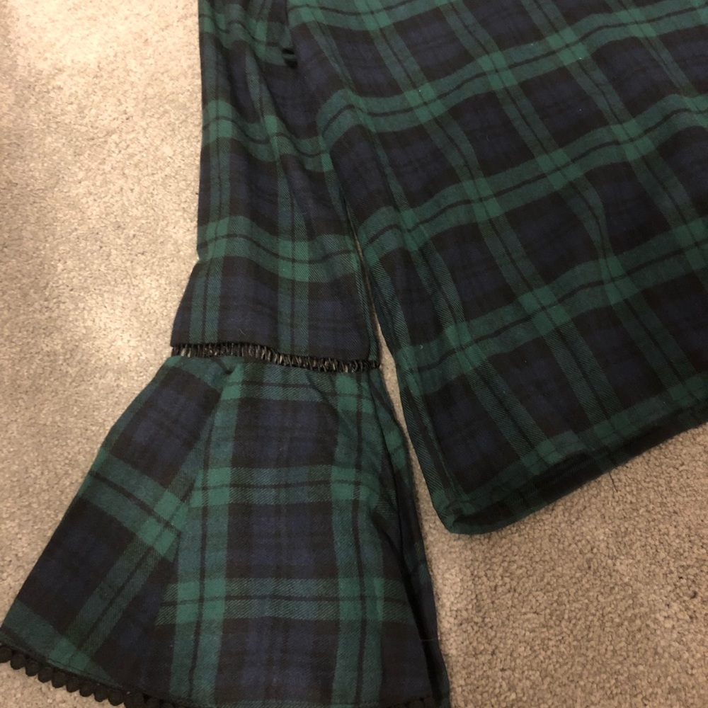 Plaid Bell Sleeve Shirt